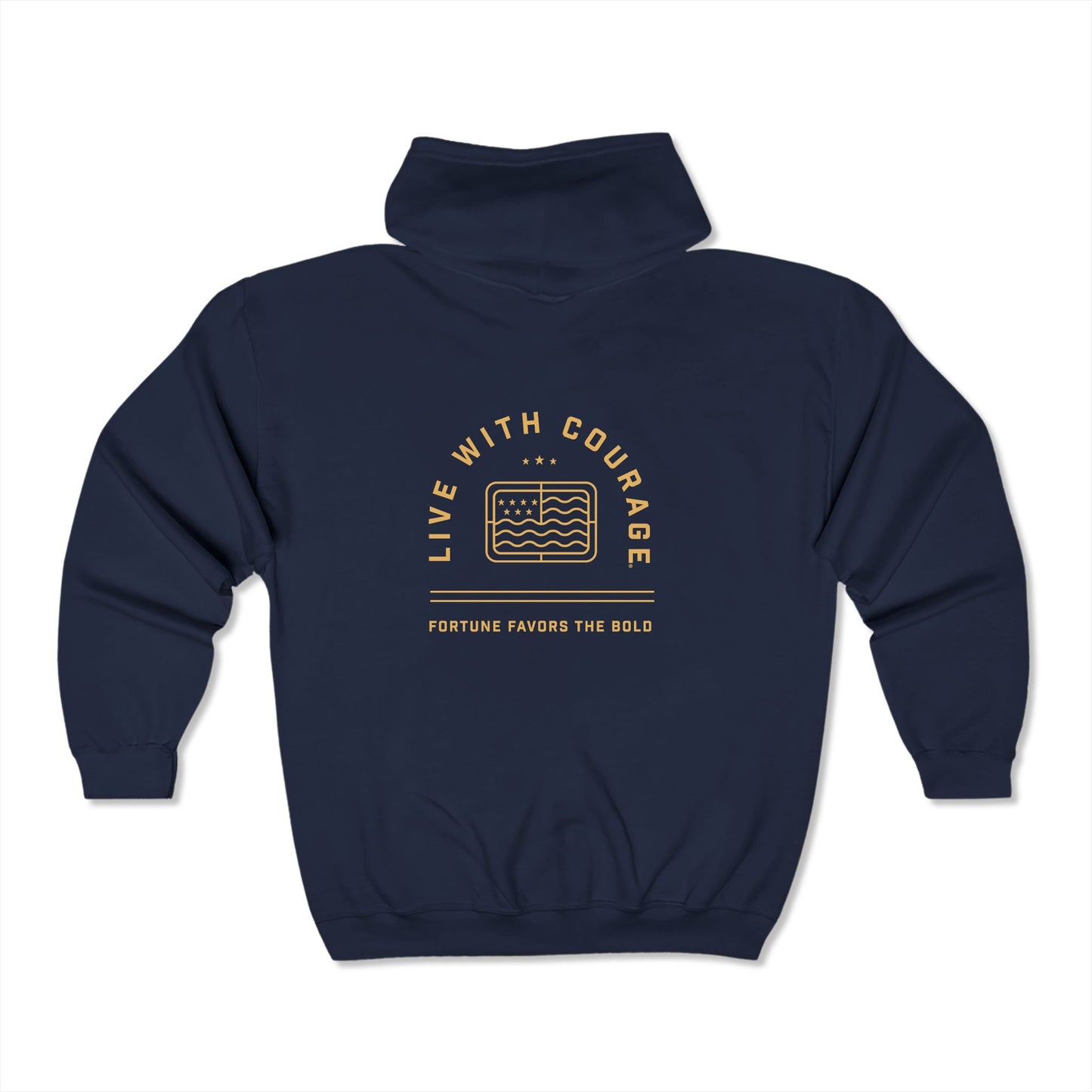 Live With Courage Full Zip Hoodie - Unisex Heavy Blend | Inspirational Message