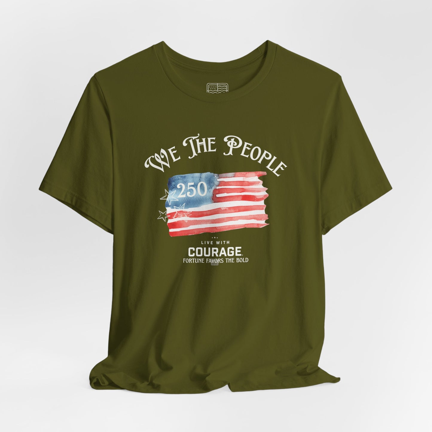 We The People 250 Flag T-Shirt – Courage & Freedom Patriotic Tee