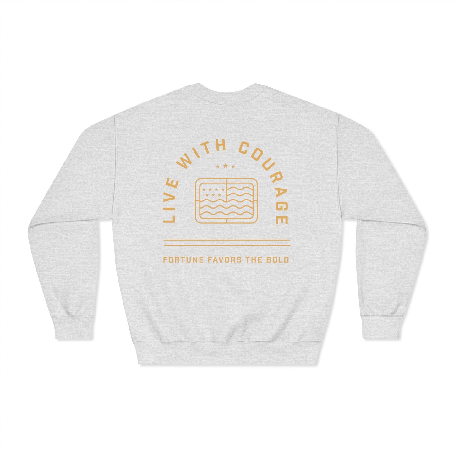 Live With Courage®  Back Logo Unisex DryBlend® Crewneck Sweatshirt.