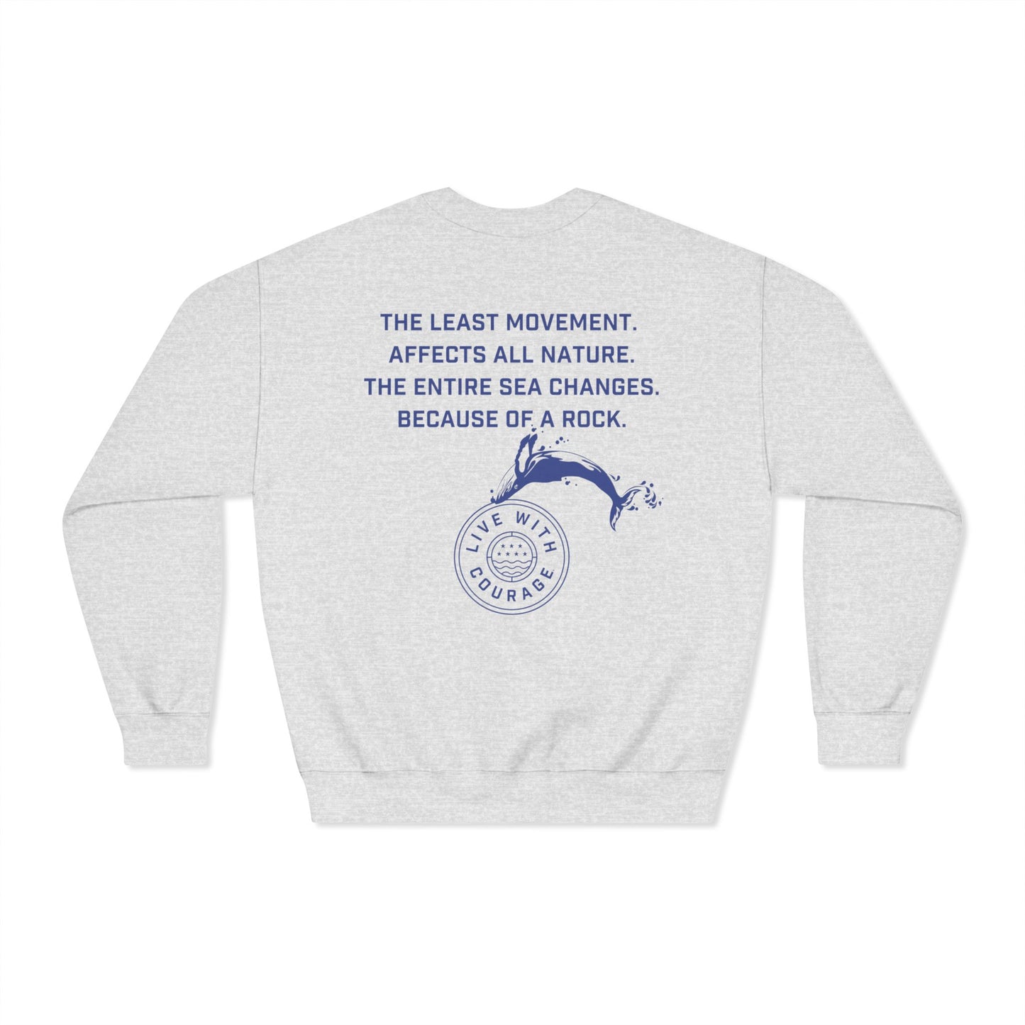 The Sea Sweatshirt - Blaise Pascal Quote Crewneck | Ocean Whale Design