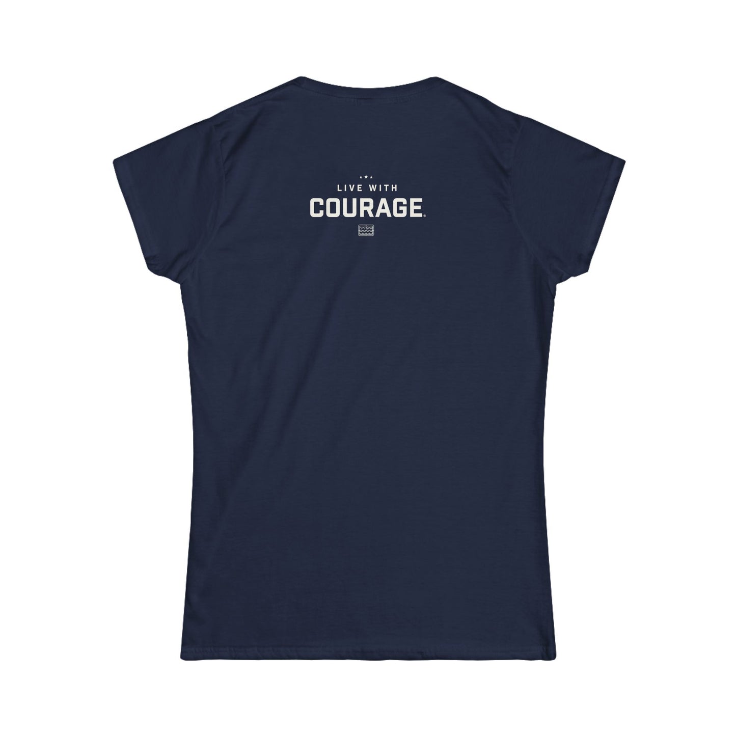 America 250 Women’s T-Shirt – Courage Created This Nation (Navy)