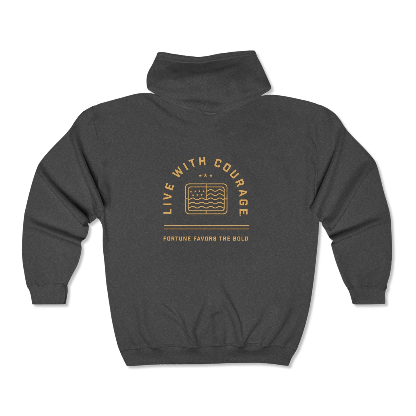 Live With Courage Full Zip Hoodie - Unisex Heavy Blend | Inspirational Message