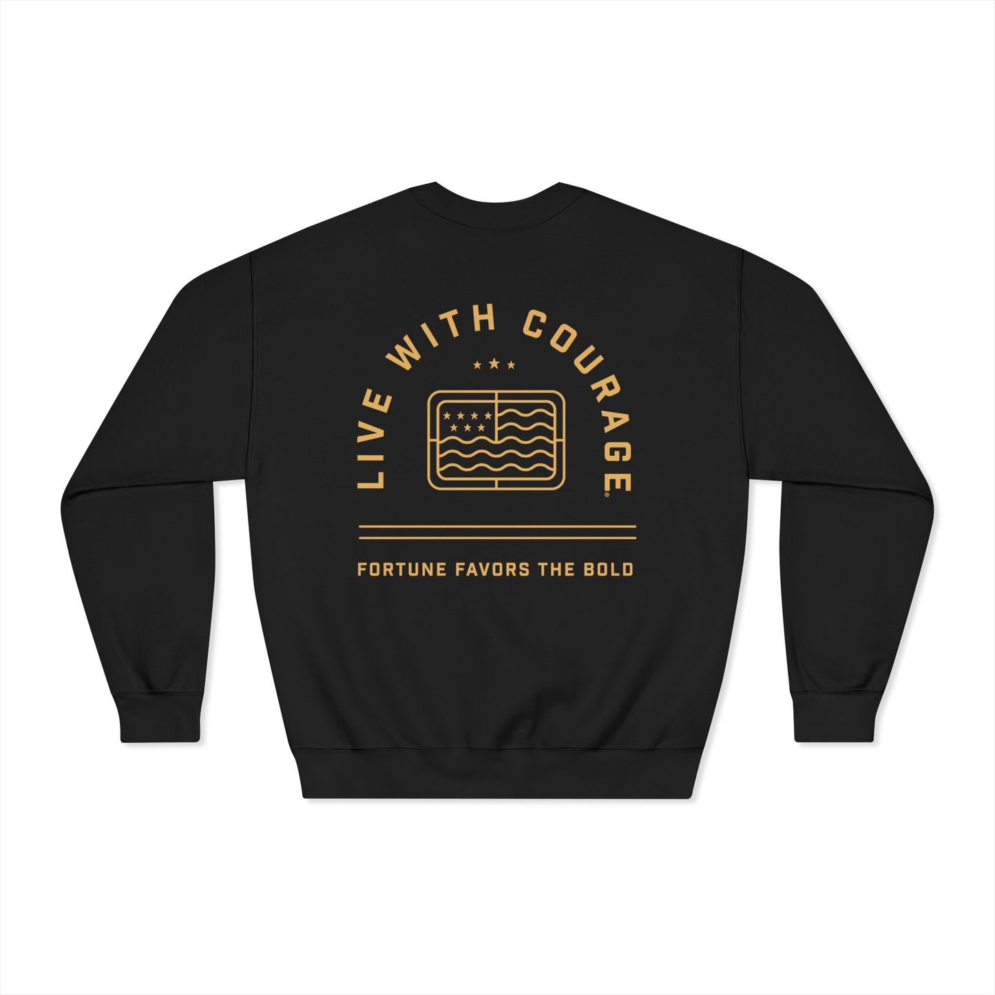 Live With Courage®  Back Logo Unisex DryBlend® Crewneck Sweatshirt.