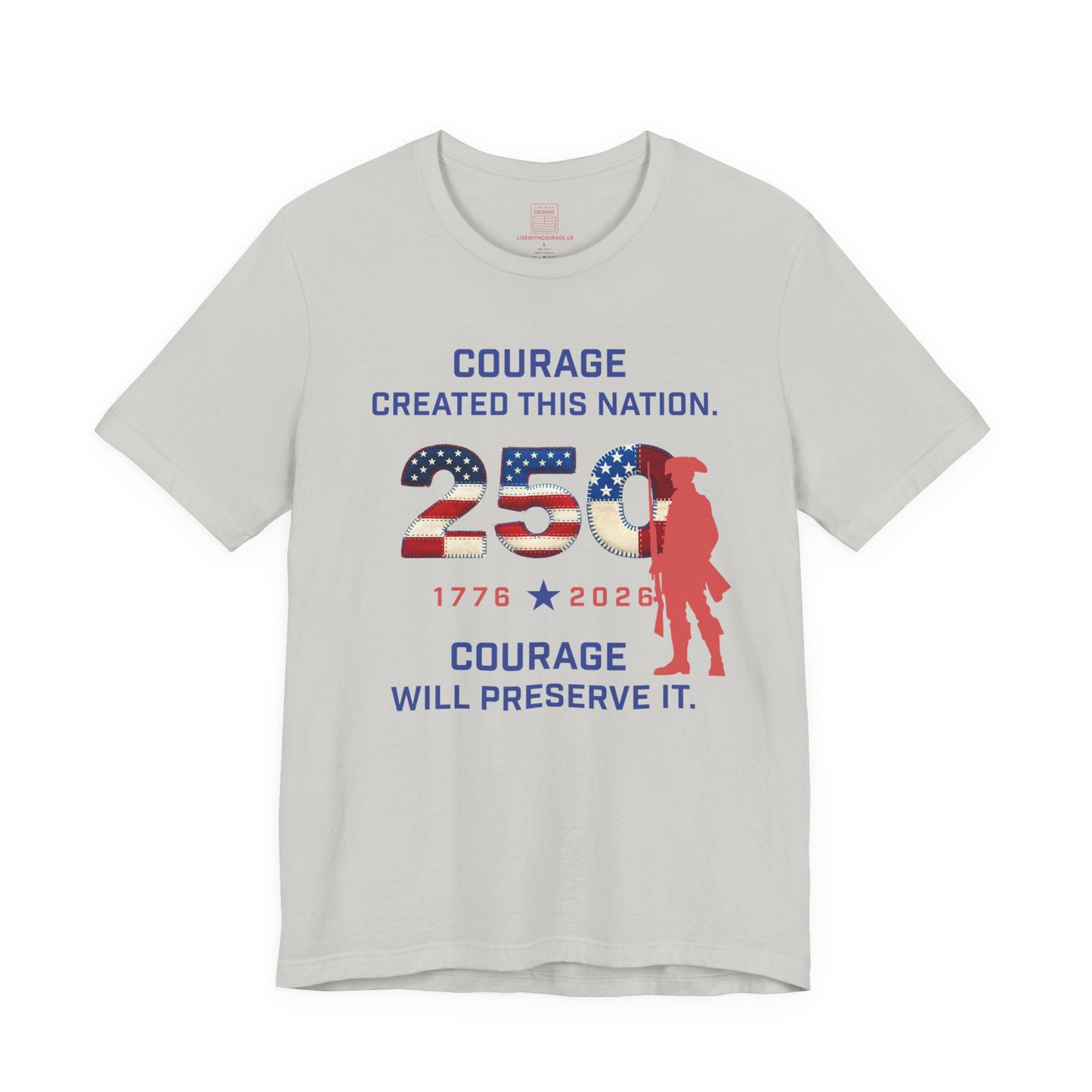 Courage Created This Nation Shirt – America 250 Patriotic T-Shirt (1776–2026)