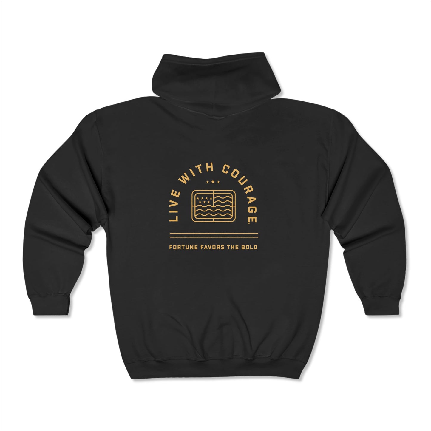 Live With Courage Full Zip Hoodie - Unisex Heavy Blend | Inspirational Message