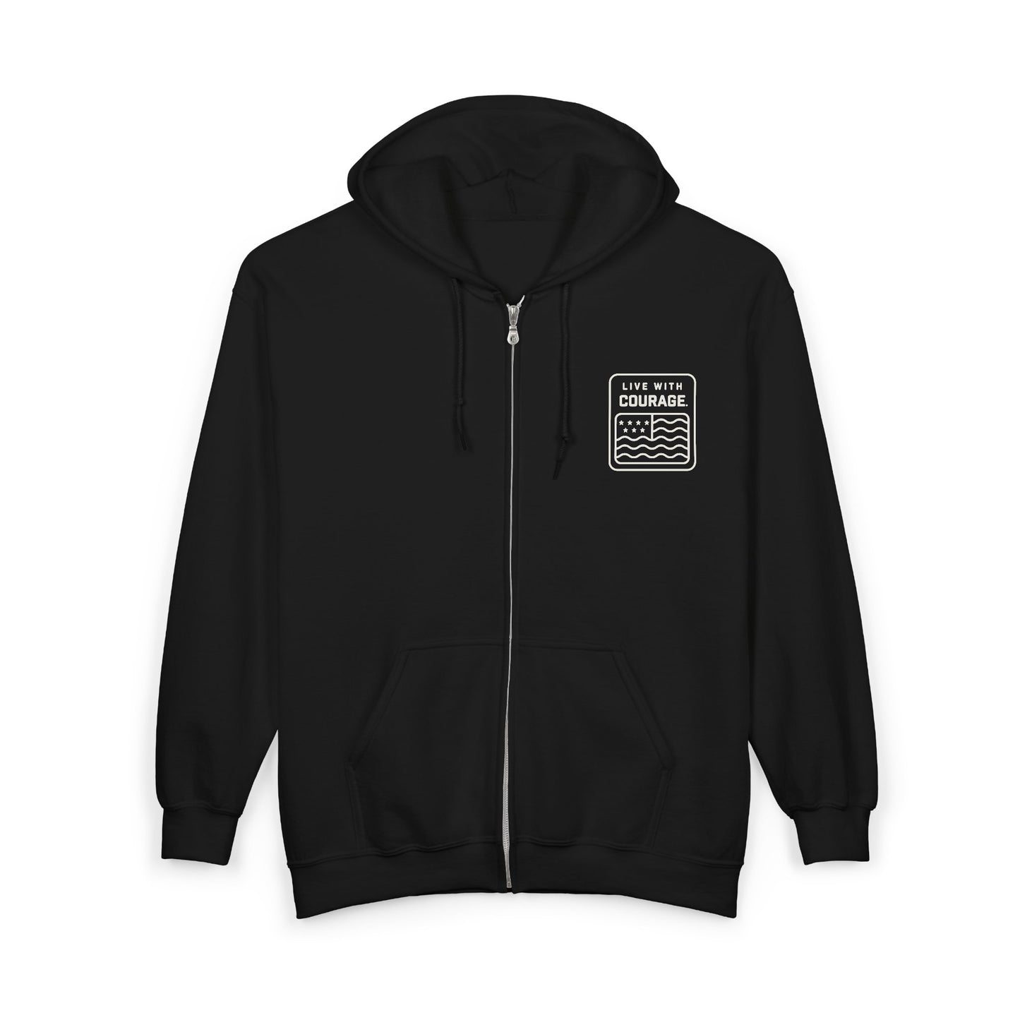 The Tides Full Zip Hoodie - Live With Courage® Unisex Sweatshirt Calm in the Chaos