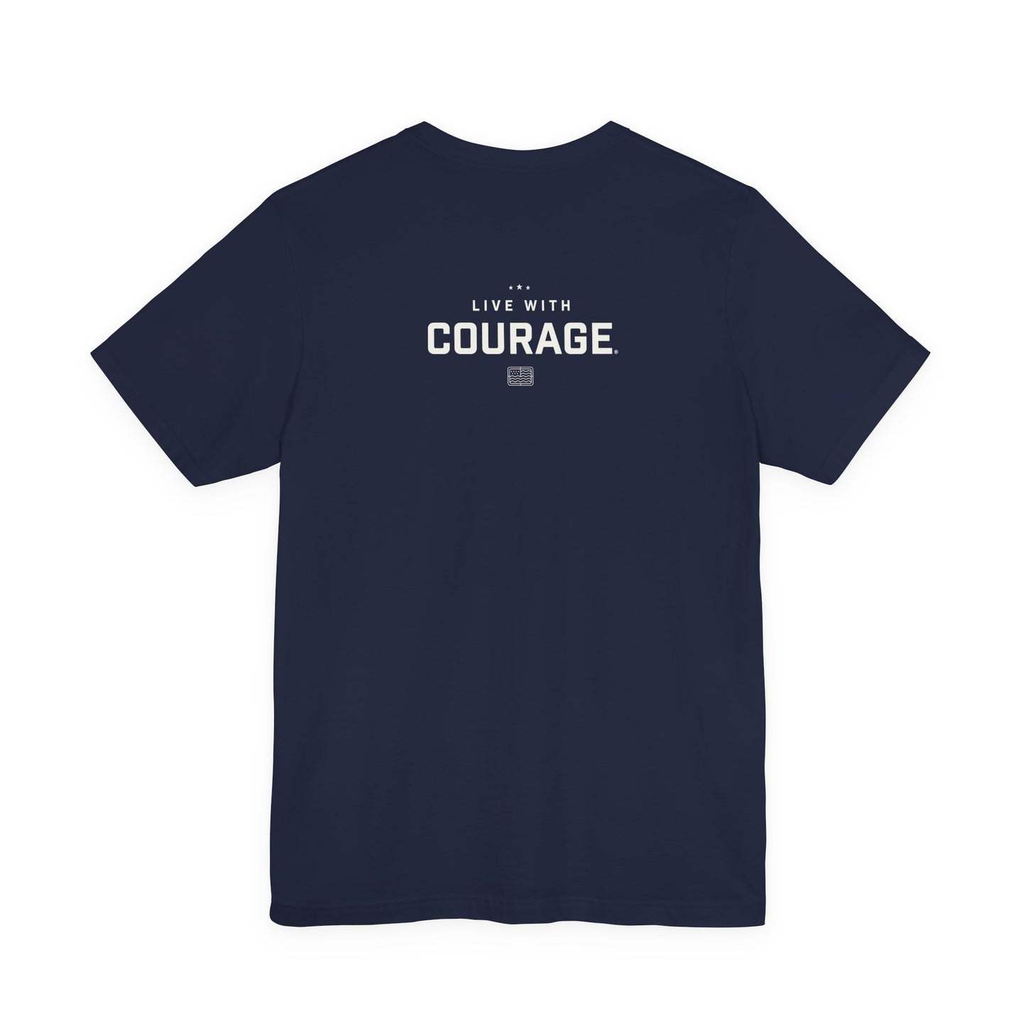 Navy Courage 250th Anniversary T-Shirt — “Courage Created This Nation” Patriotic Tee