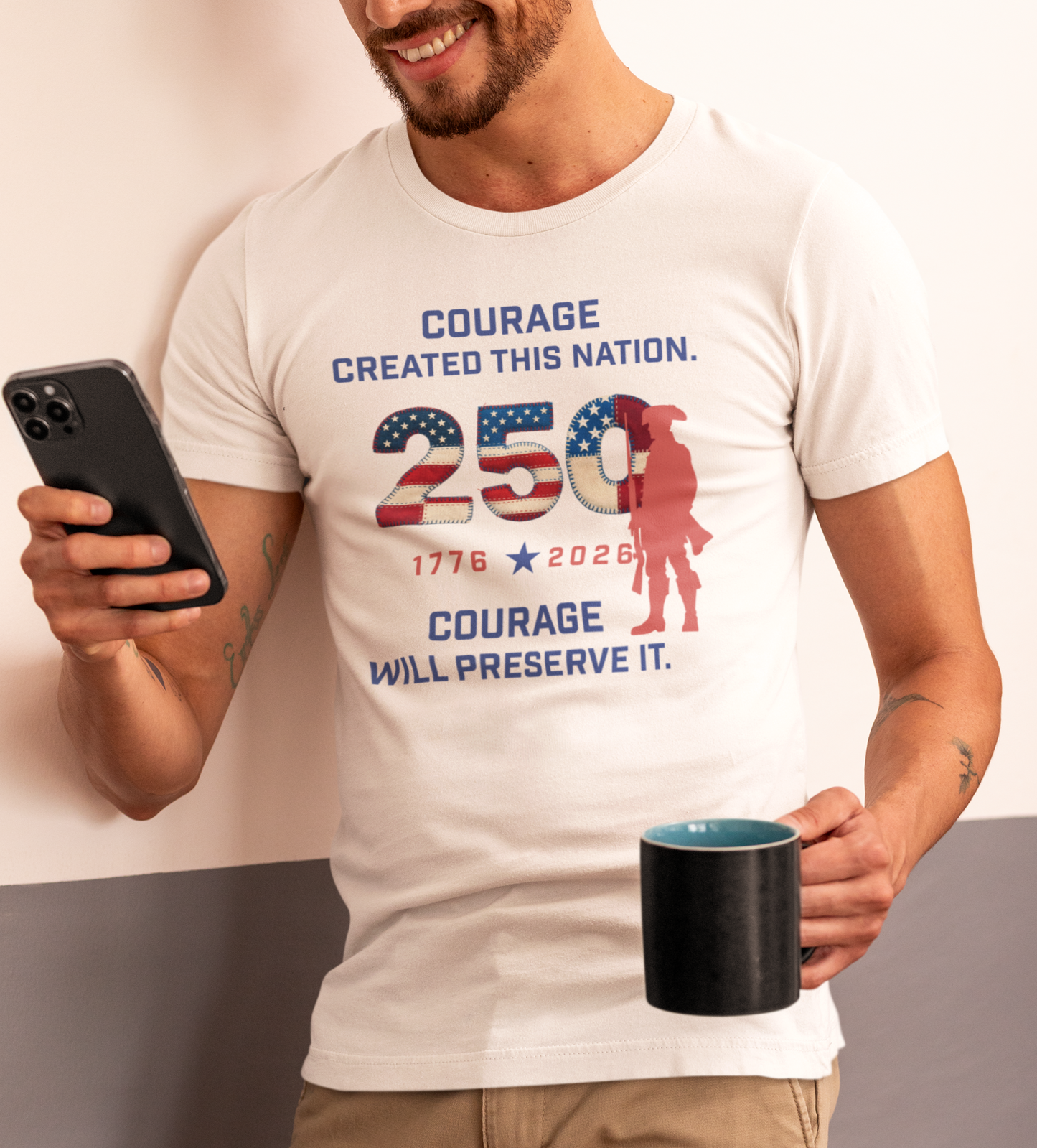 Courage Created This Nation Shirt – America 250 Patriotic T-Shirt (1776–2026)