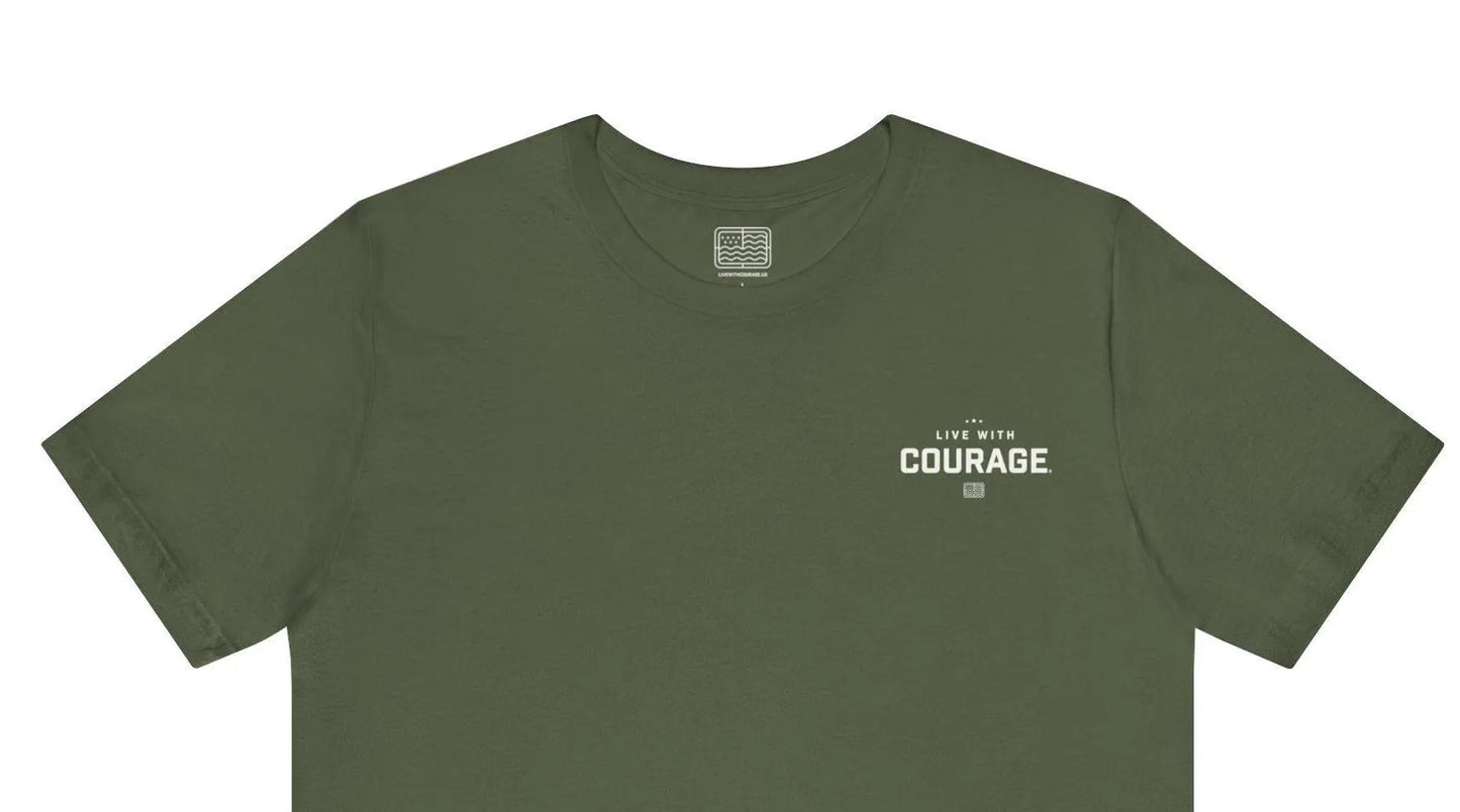 Live With Courage® Long Chest logo Unisex Short Sleeve Tee